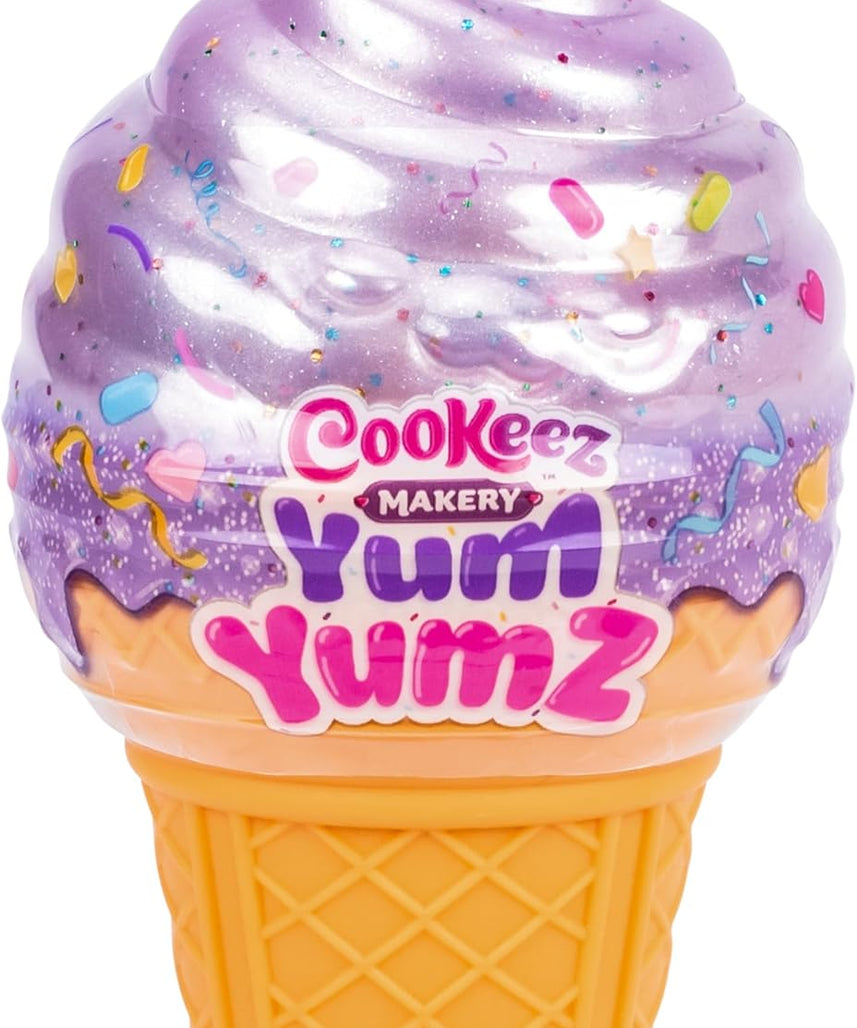 Cookeez Makery Yum Yumz Series-2 Single, Full of Fun and Full of Yum! Add Ingredients & Discover Super-Cute Scented Surprise Plush Pets Inside an Ice Cream Cone You Can Customize - Styles May Vary