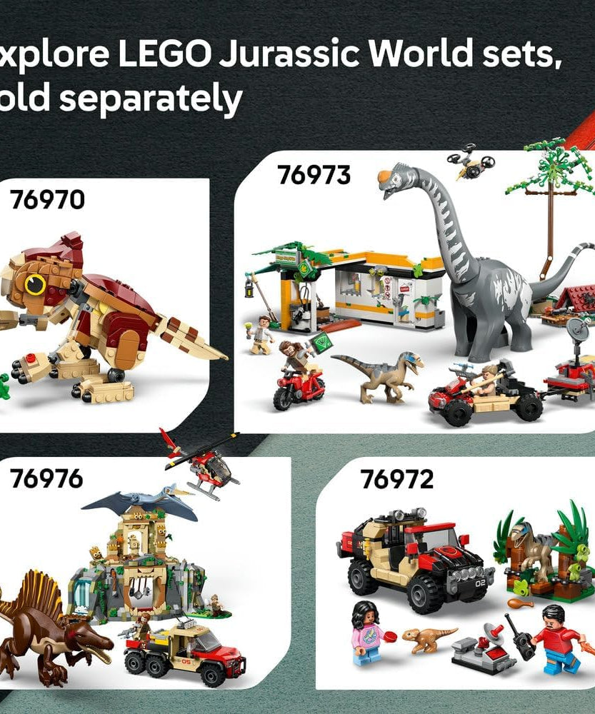LEGO Jurassic World T. rex River Escape - Interactive Dinosaur Toy - incl. a Dino Figure, Boat Toy, ATV & 2 Minifigures - Gift for 5+ Year Old Boys & Girls - 76975
