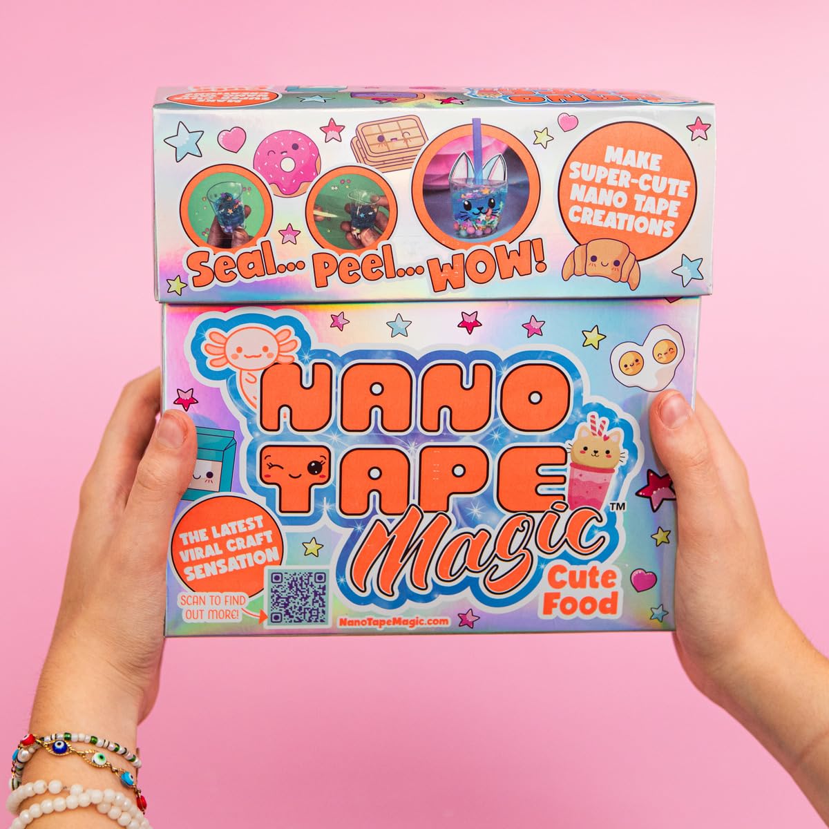 Nano Tape Magic Classic Kit Cute Food DIY Craft Set, Make Kawaii Squishies and Nano Tape Creations, Creative Arts & Crafts Kit for Kids, Ages 6+