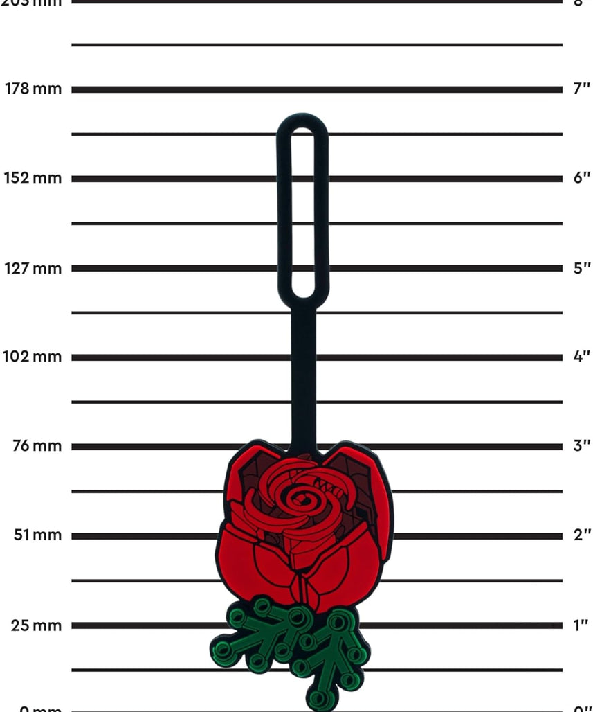Lego Bag Tag - Botanical Rose (53661), Silicone Luggage Tag, Travel Accessory, Suitcase Identification, Cruise, Vacation