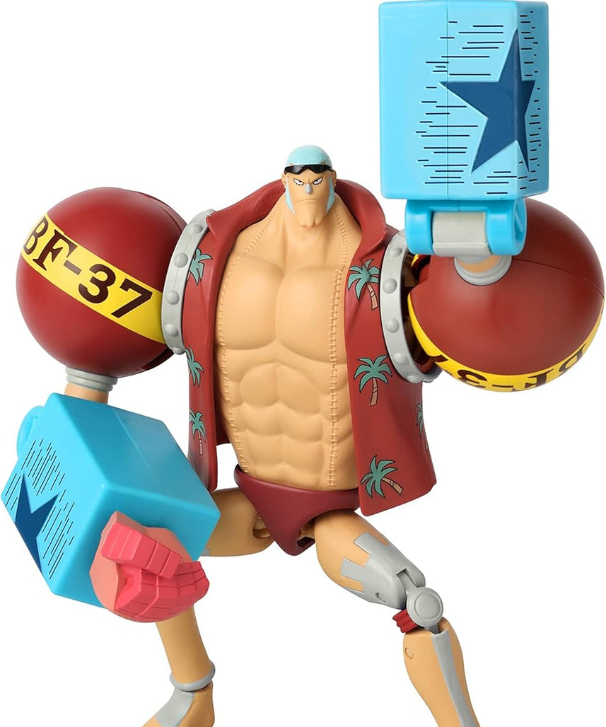 BANDAI Anime Heroes One Piece Franky 6.5 Inch Action Figure Shipwright Cyborg Straw Hat Pirates Collectible Toy
