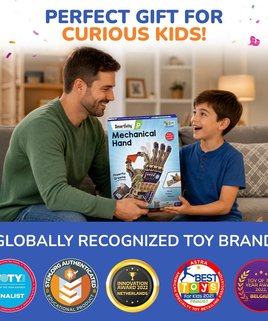 Smartivity Robotic Mechanical Hand Toy for Kids 8-10-12-14 Years Old | Parents Choice Award Winner I Birthday Gifts for Smart Kids | Superhero Toy for Boys & Girls 8,9,10,11,12,13,14