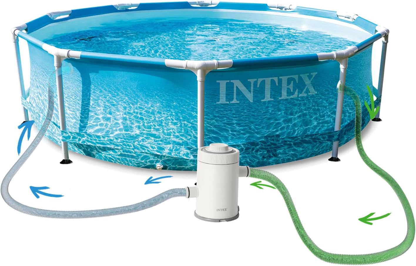 Intex 10 Ft X 30-Inch Beachside Metal Frame Pool Set