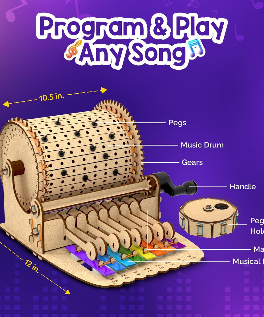 Smartivity DIY Music Machine Toy for Kids 8-9-10-11-12-13-14 Years Old I Create Your own Music with 7 Preset Songs - Jingle Bells, Happy Birthday & More I Christmas, Birthday Gift for Girls & Boys