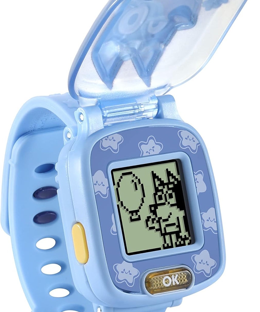 VTech Bluey Wackadoo Learning Watch Interactive Toddler Wristwatch with Stopwatch Timer Alarm Games Voice Guided by Bluey and Bingo Educational Role Play Toy for Kids Ages 3-6, Medium, Blue