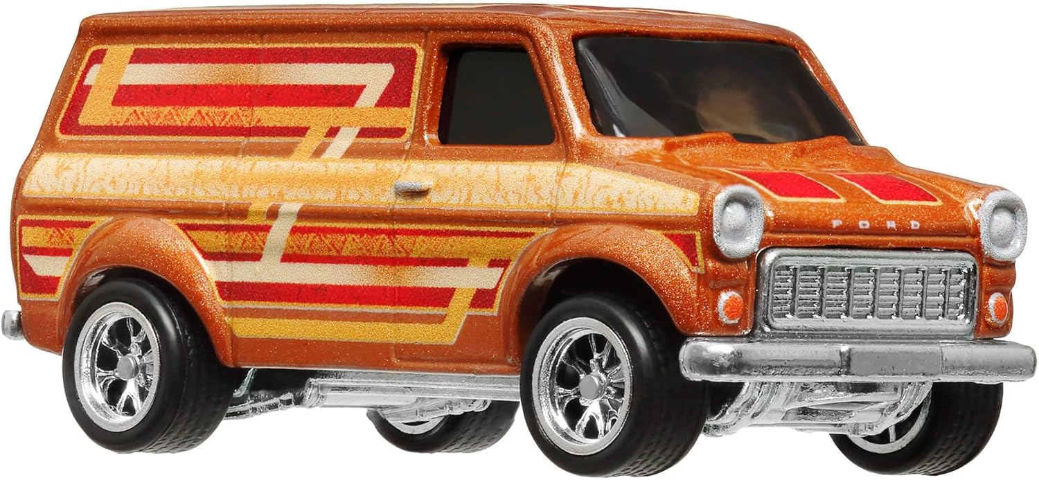 Hot Wheels Premium Boulevard Ford Transit Supervan, 1:64 Orange, #109 Die-Cast Metal Collectible Model