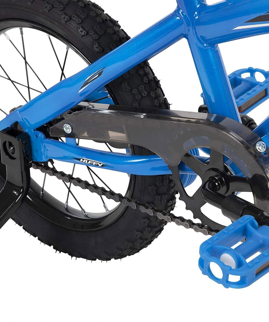 Huffy MotoX SDWK Kids Bike, Red and Black, 14 Inch Wheels, Removable Training Wheels, Quick Connect Assembly, Ages 4 to 6, Bikes