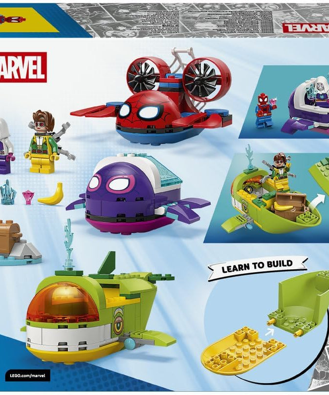 LEGO ǀ Marvel Spidey: Underwater Vehicles - SuperHero Toy w/ 3 Submarines & 3 Minifigures - Gift for 4+ Year Old Boys and Fans of the Spidey and his Amazing Friends Show - 11207