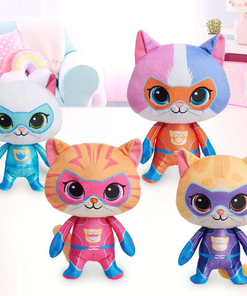 Just Play Disney Junior SuperKitties 7-inch Small Plush Stuffed Animal, Ginny, Kitten, Kids Toys for Ages 2 Up