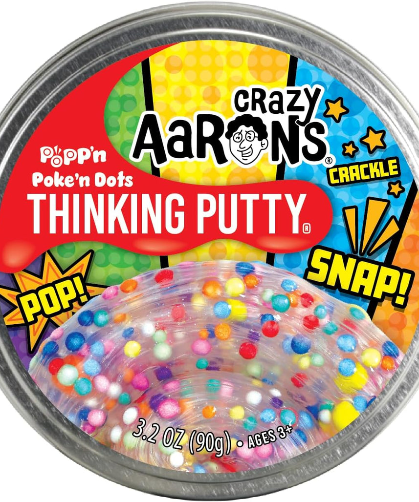 Crazy Aaron's Poke'N Dots Popp’n Thinking Putty® - 4" Tin Thinking Putty - Non-Toxic Sensory Play Putty - Never Dries Out - Creative Toy