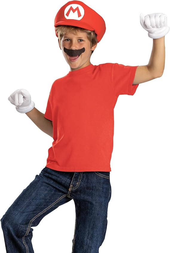 Disguise Mario Elevated Child Accessory Kit Costume, One Size Child