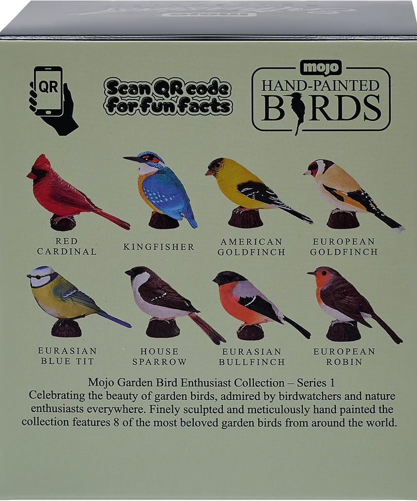MOJO Bird Enthusiast Collection Series 1 European Robin Figurine for Kids and Collectors Hand-Painted Realistic Wildlife Model Educational Toy with QR Code for Fun Facts Ages 3 and Up