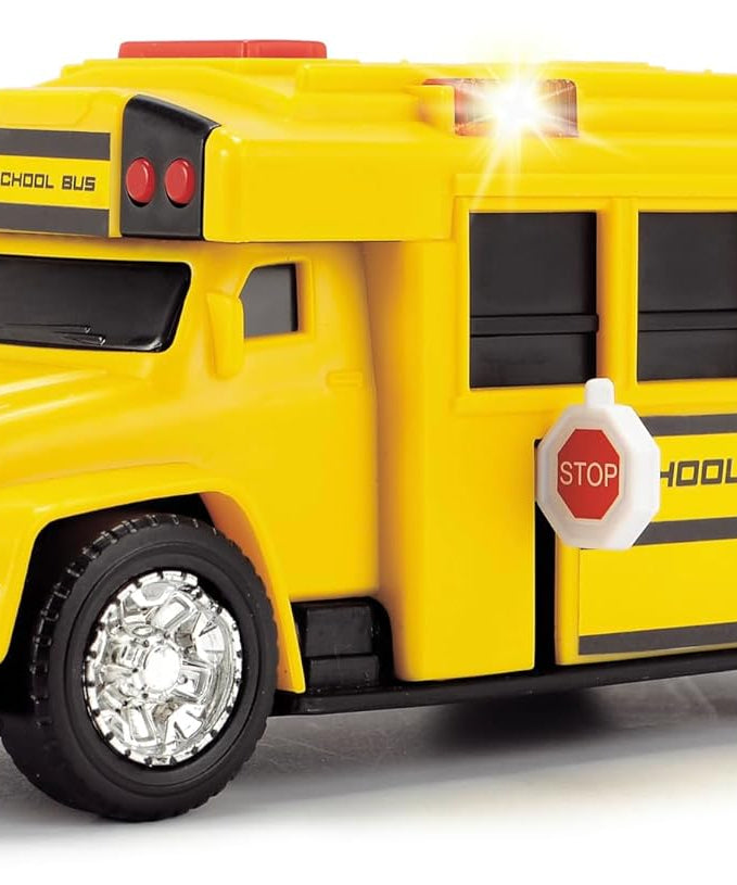 Dickie Toys Action Series School Bus with Lights and Sounds Free Wheel Toy Vehicle for Boys and Girls Ages 3 Years and Up