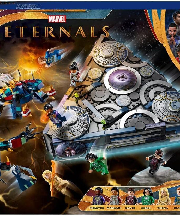 مجموعة بناء ليجو مارفل رايز أوف ذا دومو 76156، 1040 قطعة، مع 6 مجسمات صغيرة من إتيرنالز ومجسمين من ديفيانت، مجموعة لعب سفينة فضاء للأبطال الخارقين للأطفال من سن 8 سنوات فما فوق