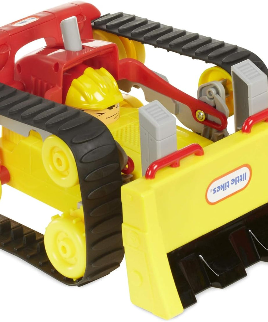 سيارة ليتل تايكس ريسر جرافة ريسر 2 في 1 تعمل بالتحكم عن بعد، جرافة متحولة وسيارة سباق مع وضعي قيادة للأطفال من سن 3 سنوات فما فوق