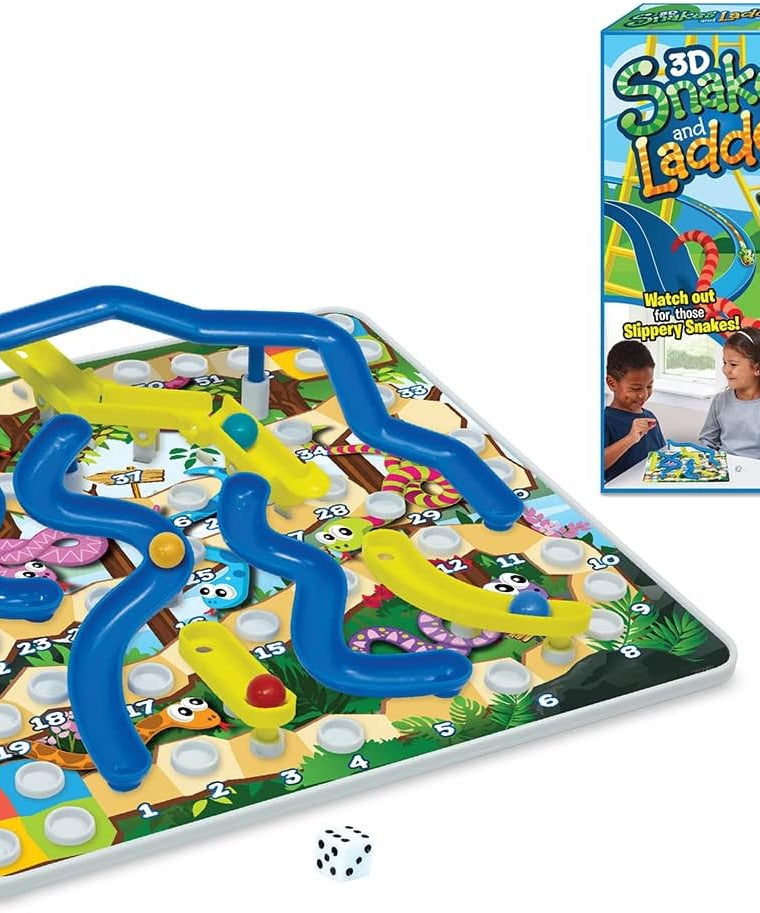 3D Snakes & Ladders Board Game for Kids, Family Fun, Ages 4+