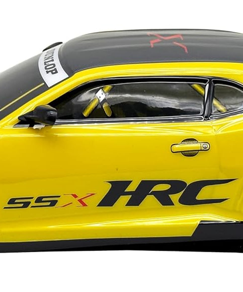 D-Power 1:10 Yellow Camaro RC Car, 2.4GHz Remote Control, 7.4V USB Rechargeable Battery, High-Speed Performance Vehicle, Ages 6+