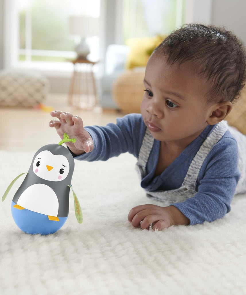 Fisher Price Hello Hands Play Kit HFJ93 Curated Infant Activity Toy Set 3 Toys Panda Penguin Animal Stackers Multi Colour for 6 Months and Up