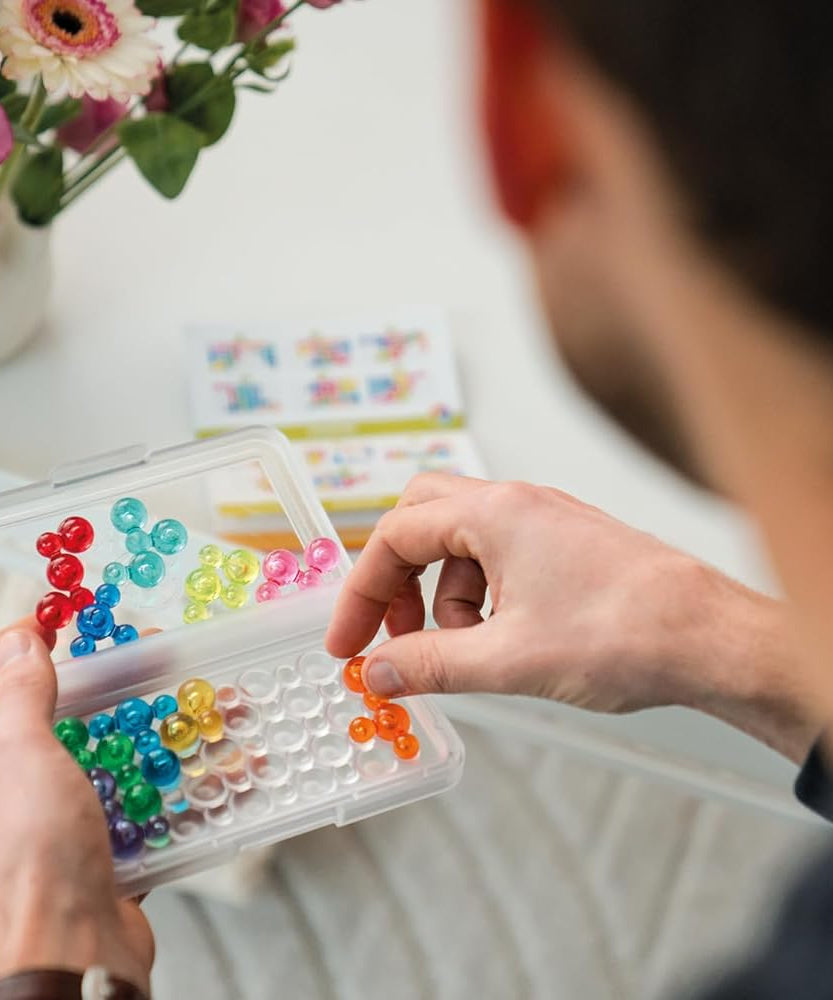 IQ Bubbles Logic Puzzle Brain Game for Boys and Girls Ages 7 Years and Up Portable Travel Game with 120 Challenges for Kids Teens and Adults