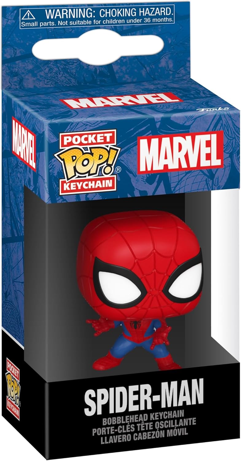 Funko Pop Pocket Keychain Spider-Man Marvel Comics Mini Vinyl Figure Collectible Keyring Backpack Decor Gift Idea Ages 3+