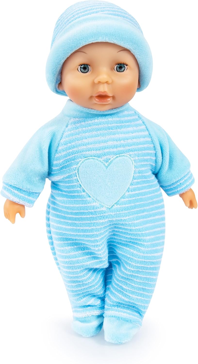 Bayer My First Blue Baby Doll 28cm Soft Body with Sleep-Closing Eyes, Cuddly Role Play Doll for Toddlers, 10M+ Months