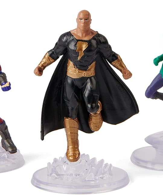 مجموعة مجسمات فيلم دي سي بلاك آدم، 5 قطع، مقاس 2 بوصة، مجسمات جمعية العدالة مع حوامل للأطفال، هدية لعبة بطل خارق