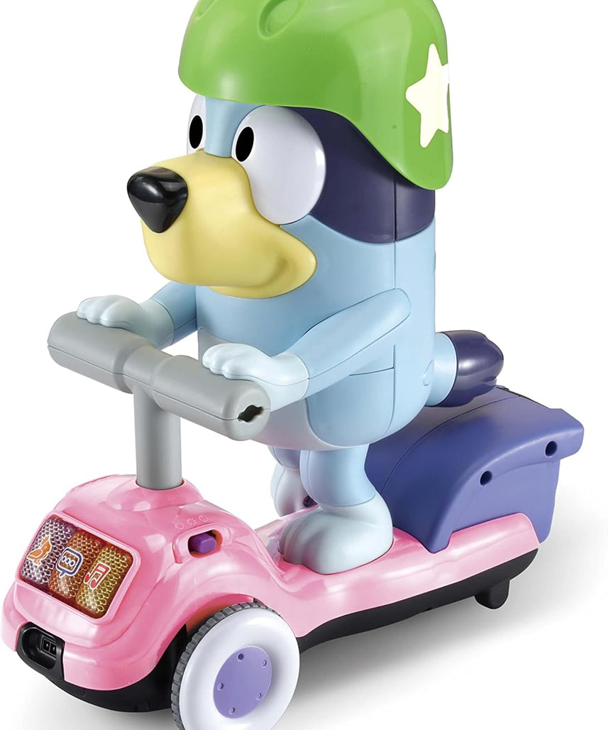 VTech Bluey Scooter Time Bluey, Interactive Toddler Toy with Music, Sounds and Phrases from the TV Show, Educational Play, Motor Skill Development, Dance and Copycat Games, Ideal Gift for Kids Ages 3-5 Plus, Blue