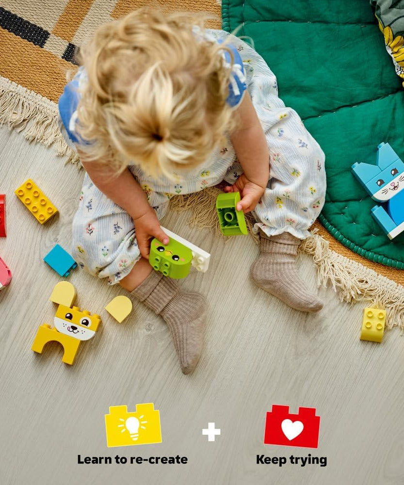 LEGO DUPLO 3 in 1 Creative Cute Pets - Educational Fine Motor Skills Toy for Toddlers - Animal Figures incl. Dog, Cat, Bird & Fish - Birthday Gift for 1+ Year Old Babies, Girls & Boys - 10477