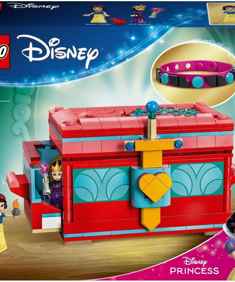 LEGO ǀ Disney Princess Snow White’s Jewellery Box Building Toy for Kids with Snow White and the Evil Queen Mini-Doll Figures and a Play Bracelet, Gift for 6 Plus Year Old Girls and Boys 43276