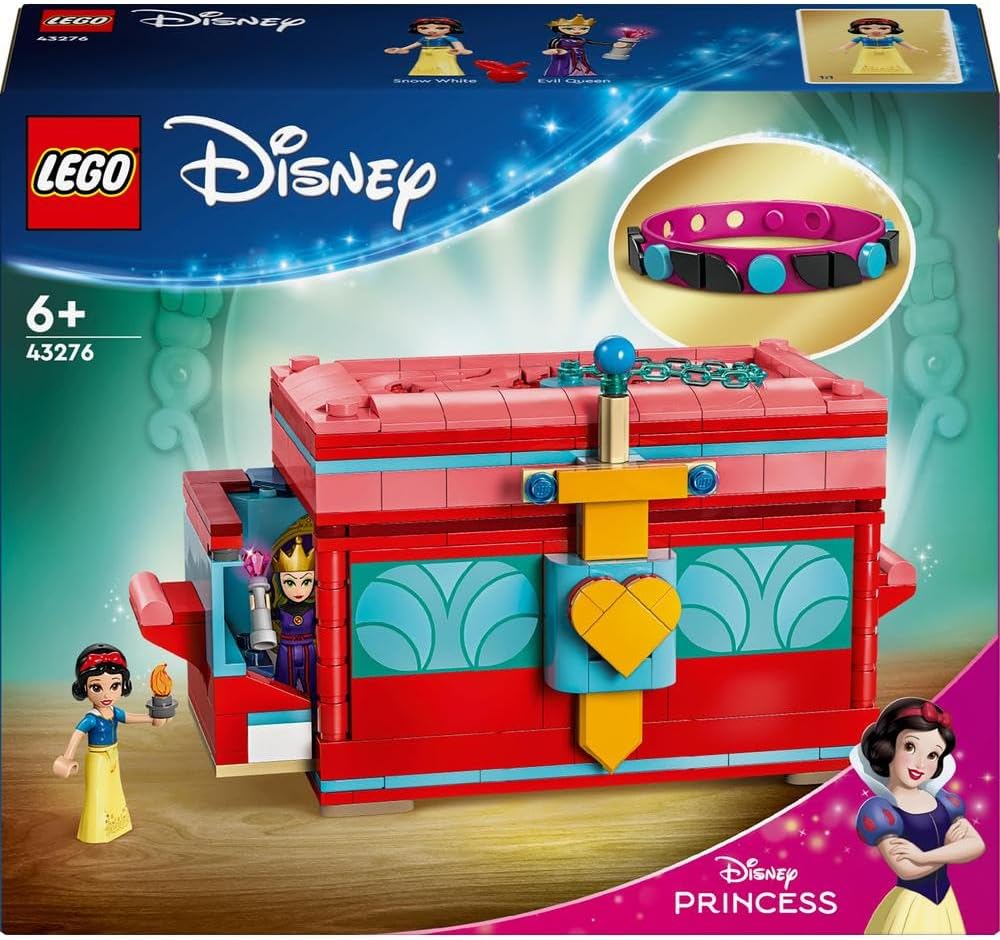 LEGO ǀ Disney Princess Snow White’s Jewellery Box Building Toy for Kids with Snow White and the Evil Queen Mini-Doll Figures and a Play Bracelet, Gift for 6 Plus Year Old Girls and Boys 43276
