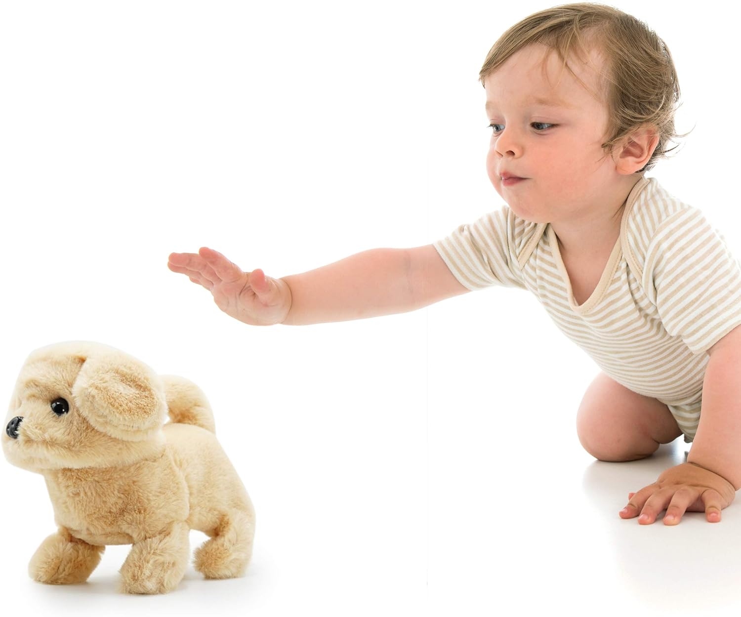 Pugs At Play Goldie Walking Dog Interactive Plush Toy with Bark Sound and Wagging Tail for Kids Ages 3 to 6