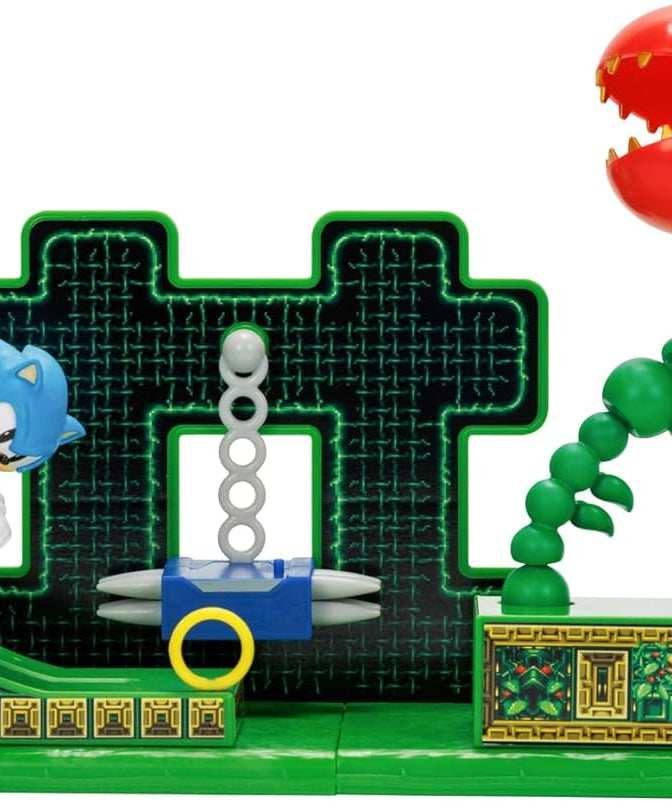 مجموعة ألعاب سونيك القنفذ ستارداست سبيدواي زون، مقاس 2.5 بوصة، شخصية سونيك الكلاسيكية، منصات تفاعلية للمنحدرات والمسامير، قطع بيئية قابلة للتجميع، شاشة قابلة للتخصيص، تعمل بالطاقة للأطفال، لا تحتاج إلى بطاريات، جاكس باسيفيك