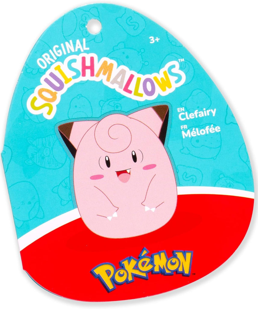 Pokémon Squishmallows Clefairy Plush Toy, Ultra Soft Squishy Stuffed Animal, 14 Inch Plush Figure, Officially Licensed Pokémon Collectible, Kids Gift Toy, Ages 3+