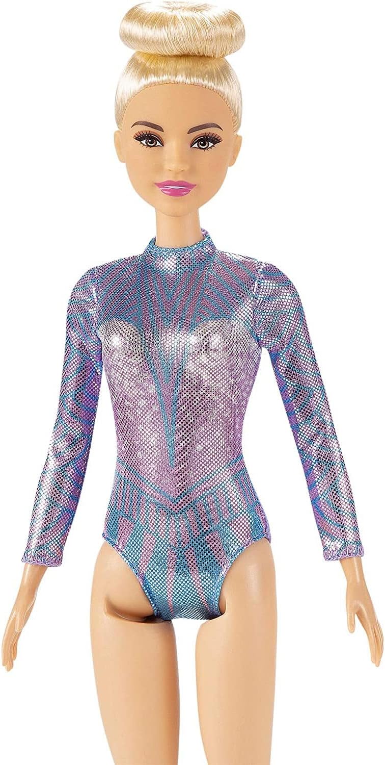 Barbie Rhythmic Gymnast Blonde Doll (12-in/30.40-cm), Leotard & Accessories