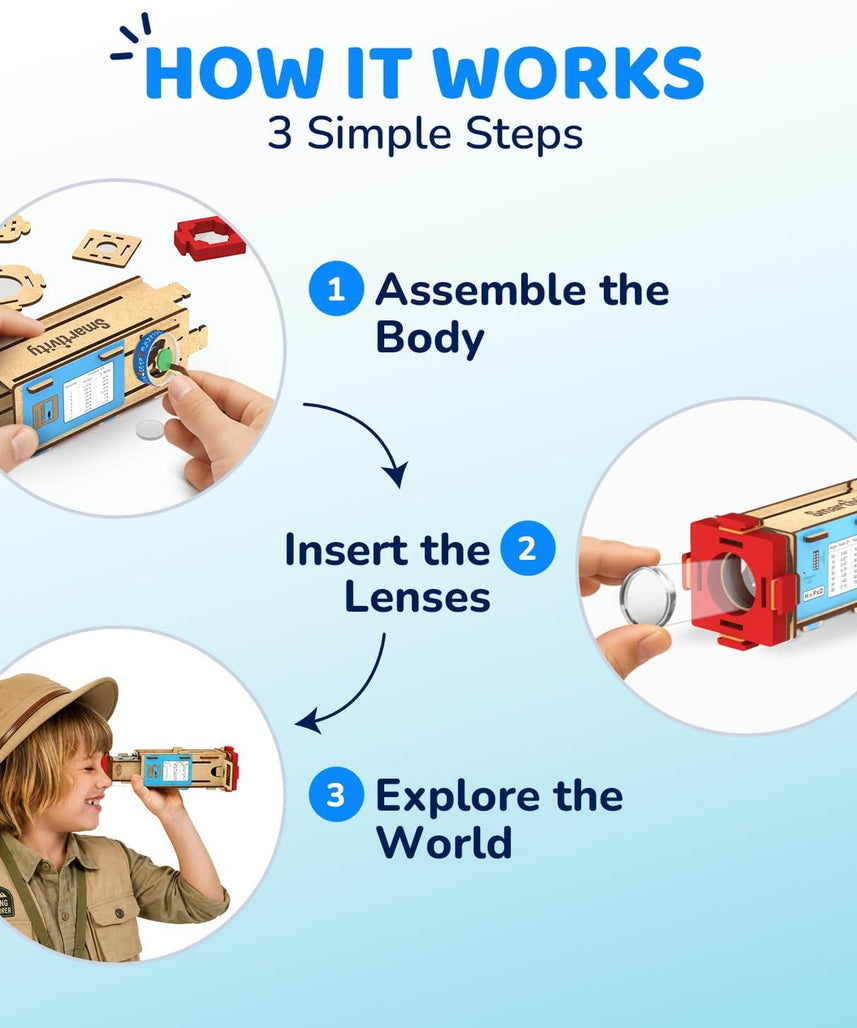 Smartivity Telescope Toy for Kids Age 8, 9, 10, 11, 12, 13, 14 Years Old | Measure Height & Distance | Birthday Gift for Boys & Girls | DIY Science Toys for Kids 8-14 Years
