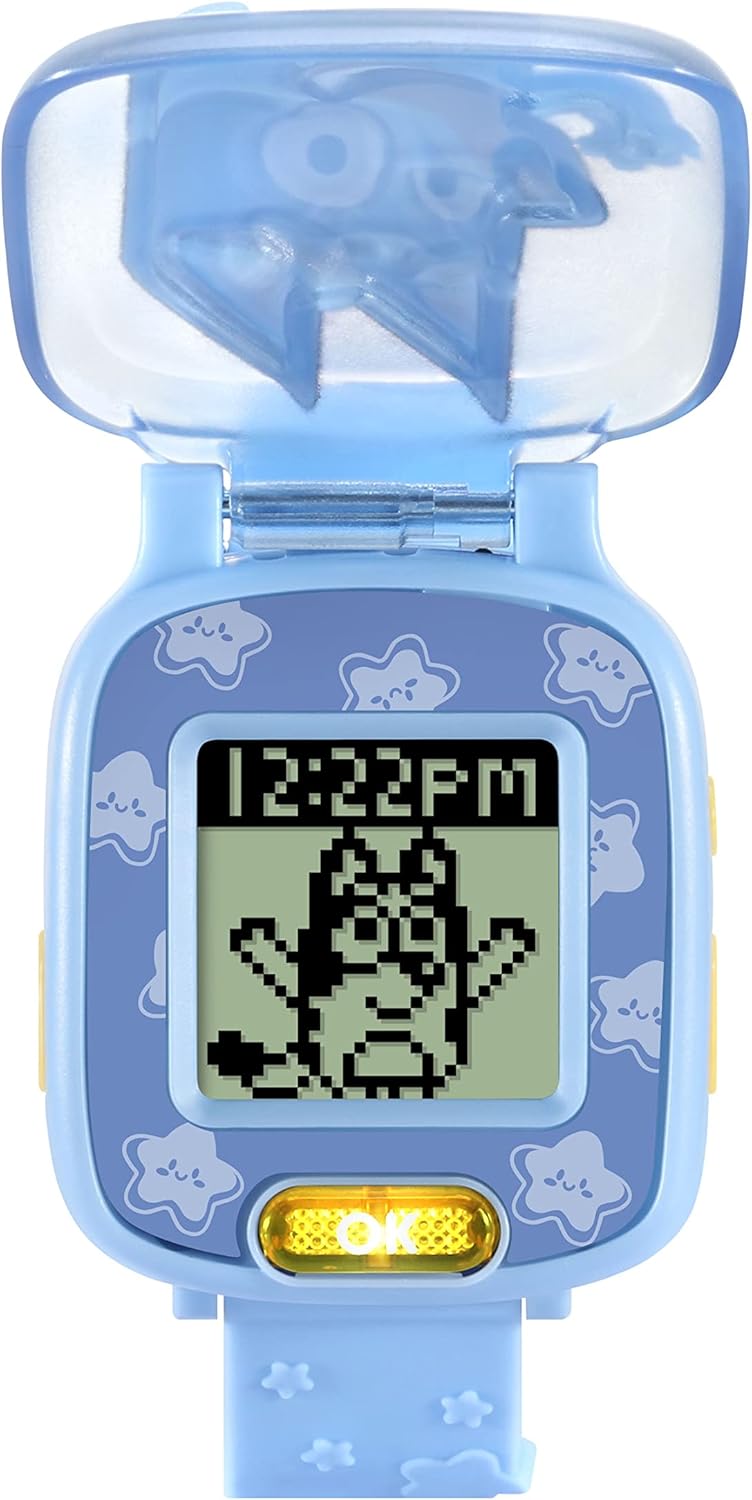 VTech Bluey Wackadoo Learning Watch Interactive Toddler Wristwatch with Stopwatch Timer Alarm Games Voice Guided by Bluey and Bingo Educational Role Play Toy for Kids Ages 3-6, Medium, Blue