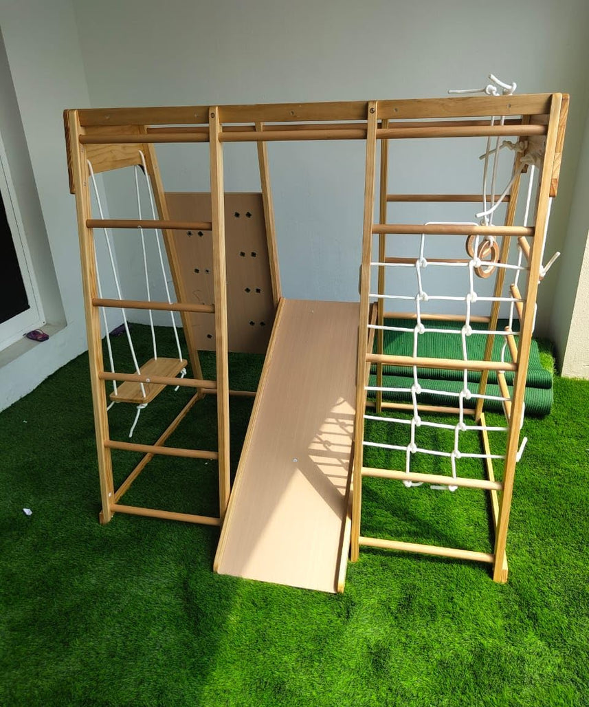 Kiddoro Cheerful Climber DIY Wooden Playset for Kids 2–5 Years, Indoor & Outdoor Climbing Frame