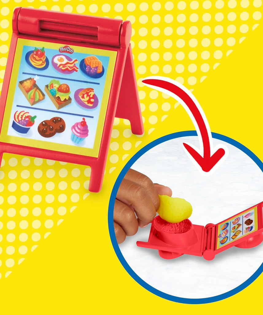Play-Doh Kitchen Creations, Busy Chef's Restaurant Playset, 2-Sided Kitchen, Pretend Food Toys, Art & Craft, 5 Play-Doh Colors, Kids 3+