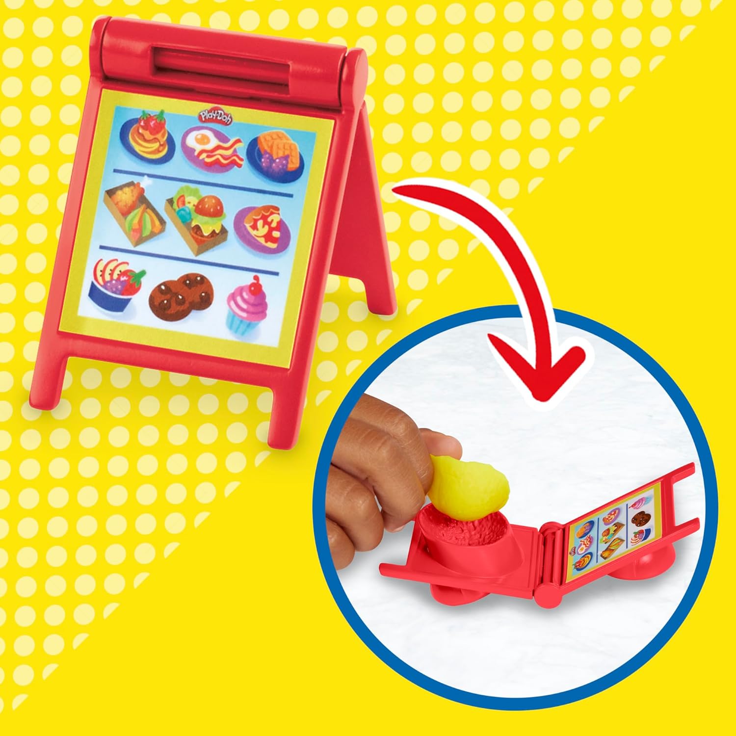 Play-Doh Kitchen Creations, Busy Chef's Restaurant Playset, 2-Sided Kitchen, Pretend Food Toys, Art & Craft, 5 Play-Doh Colors, Kids 3+