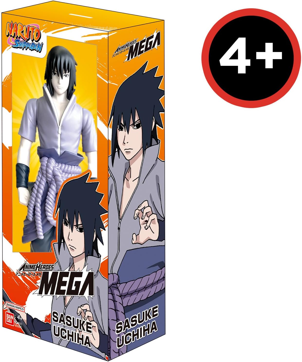 Bandai - Anime Heroes - Naruto Shippuden - Manga Figure Anime Heroes Mega 30 cm - Sasuke Uchiwa - Official Naruto Licence - Large Articulated Naruto Figure - Toy for Children from 4 Years - 38152