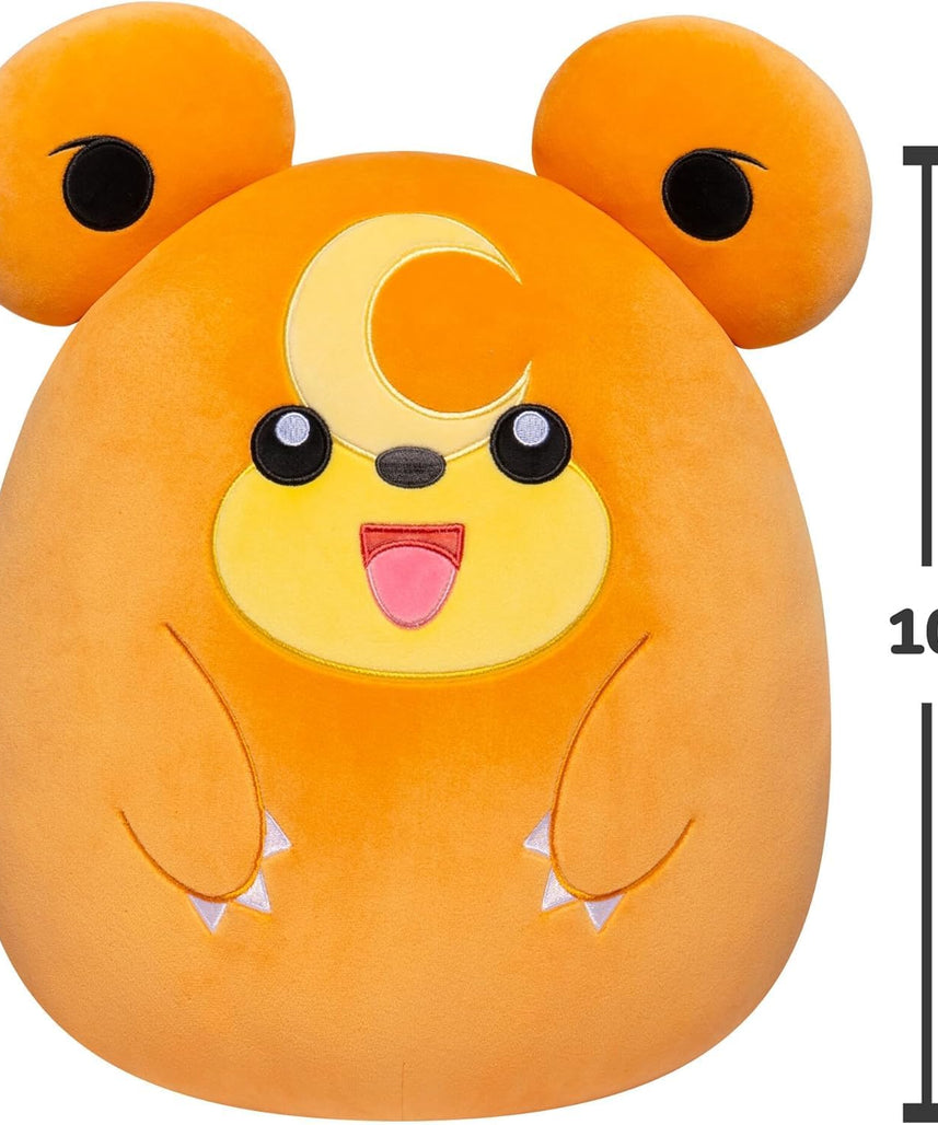 Pokémon Squishmallow Teddiursa 10" – Soft Plush Toy, Brown Bear, Ages 3+