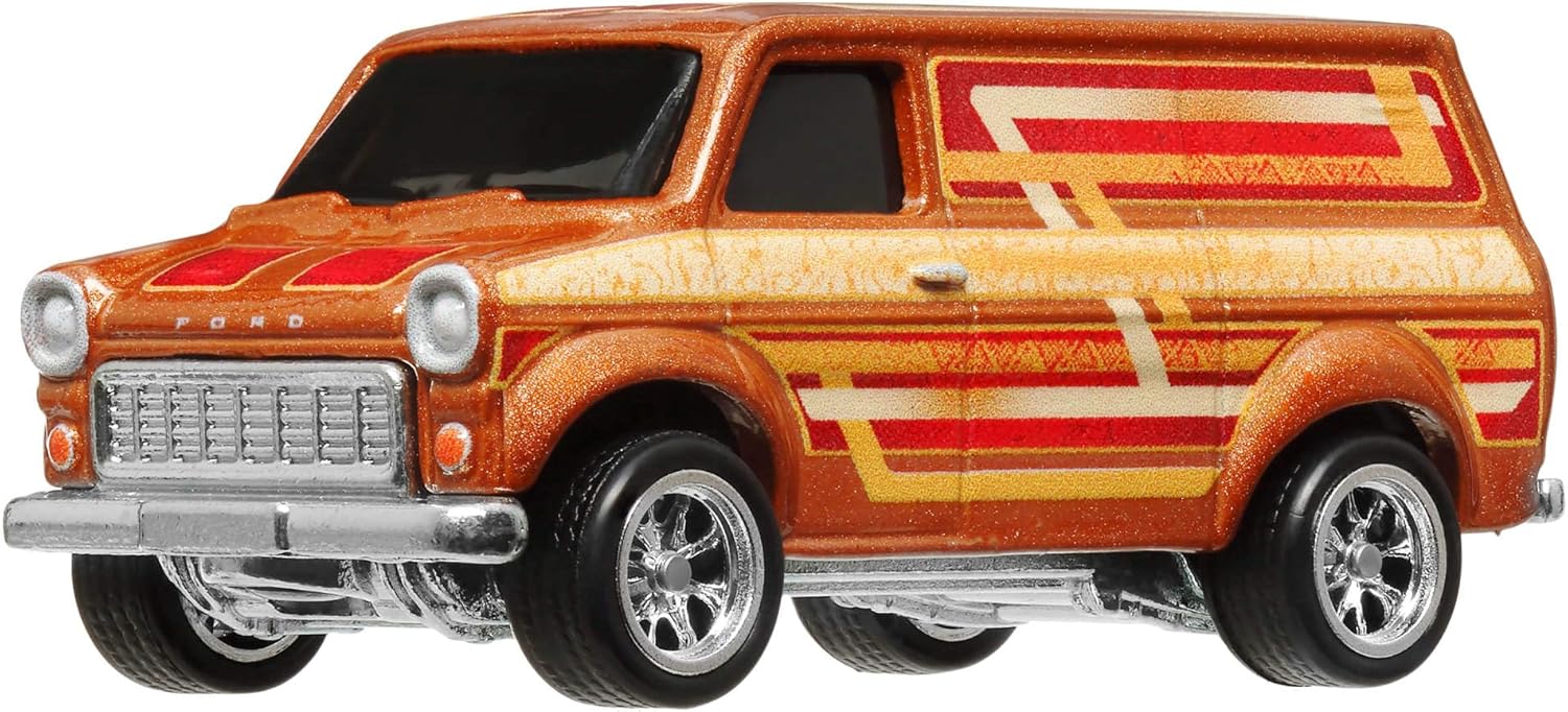 Hot Wheels Premium Boulevard Ford Transit Supervan, 1:64 Orange, #109 Die-Cast Metal Collectible Model