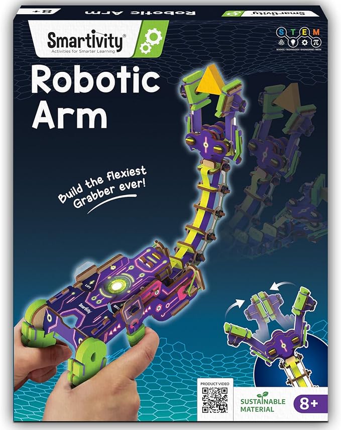 Smartivity Robotic Arm for Kids 8-14 Years | Handheld Grabber with Flexible Neck | Birthday Gift for Boys & Girls I Educational Science Toy for Creative Play for 8,9,10,11,12,13,14 Years