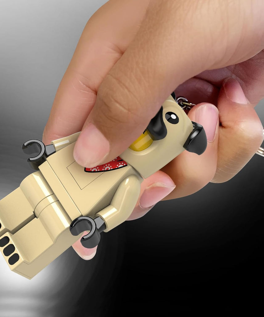 LEGO Minifigures Large 3 Inch Tall Figure Keychain Light - Pug Costume Guy (KE213H), White