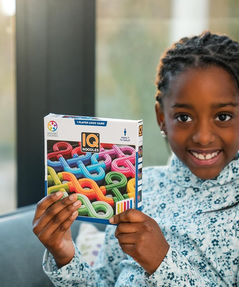 SmartGames IQ Noodles Pocket Brain Teaser Puzzle Game with 120 Challenges Travel-Friendly Educational Toy for Kids and Adults Ages 7 and Up