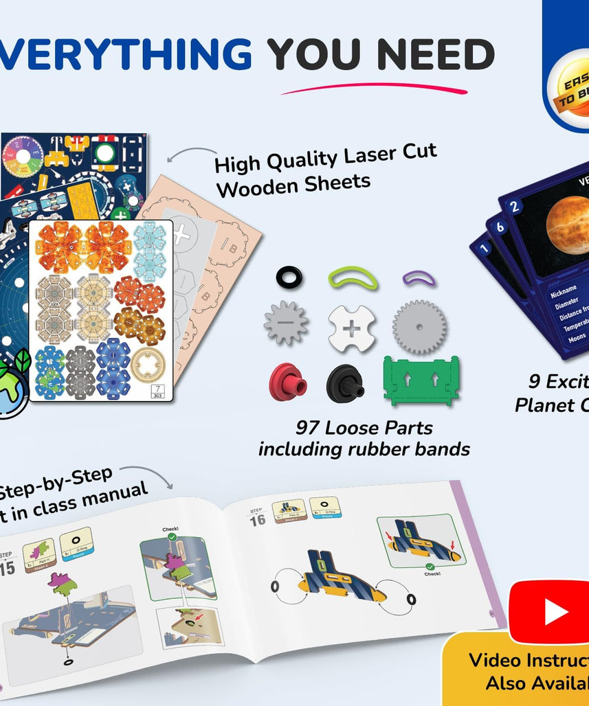 Smartivity DIY Solar System Kit | Gear-Driven Working Model of Planets | Birthday Gift for Boys & Girls 8-14 YearsI Build, Rotate & Explore Astronomy | Learn Solar System & Science Facts