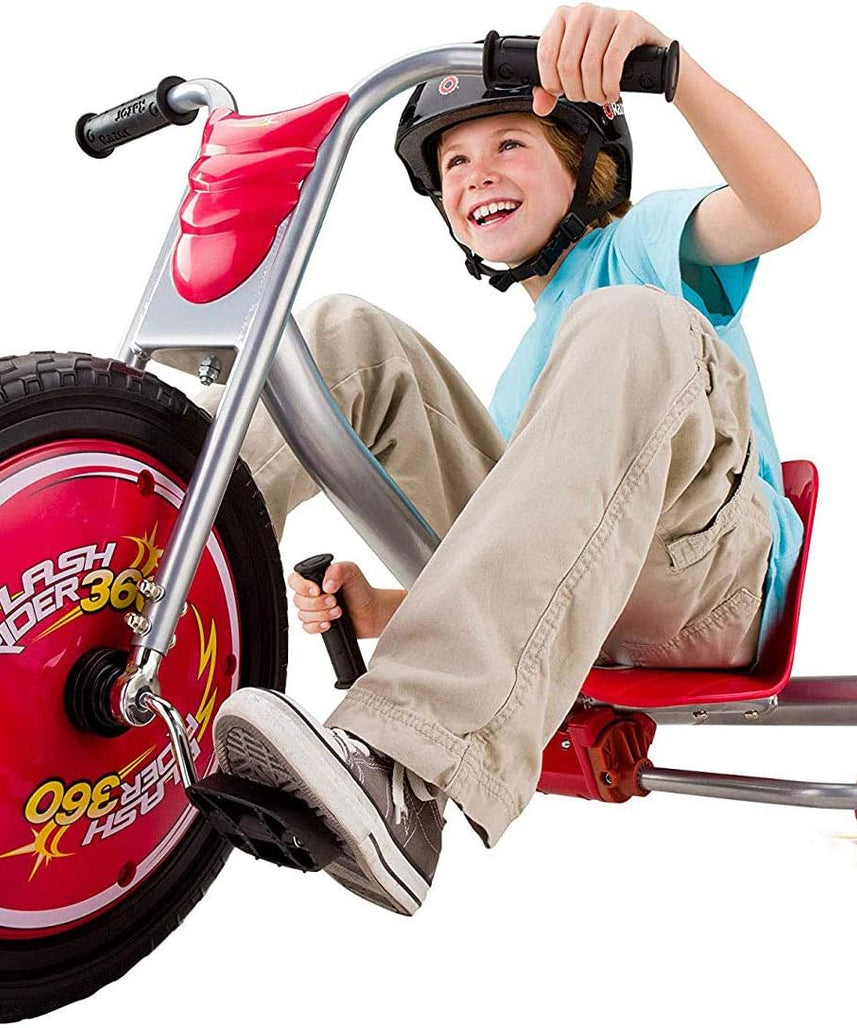 Razor FlashRider 360 Caster Trike for Kids, Spark Bar, Dual Inclined Wheels, MX-Style Handlebars, Steel Frame, Drifting and Spinning Ride-On Toy for 6+ Kids