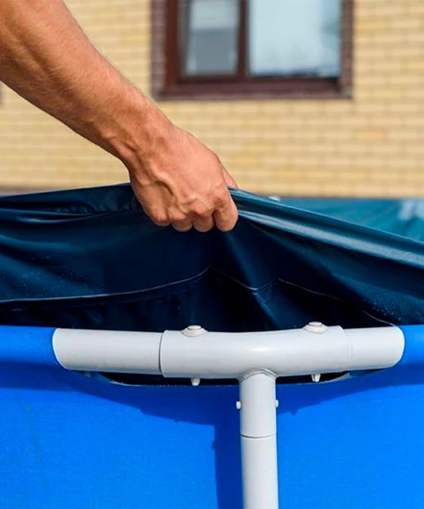 Intex Rectangular Pool Cover, Pool Cover, Blue, 300 x 200 x 20 cm, for Rectangular Frame Pool