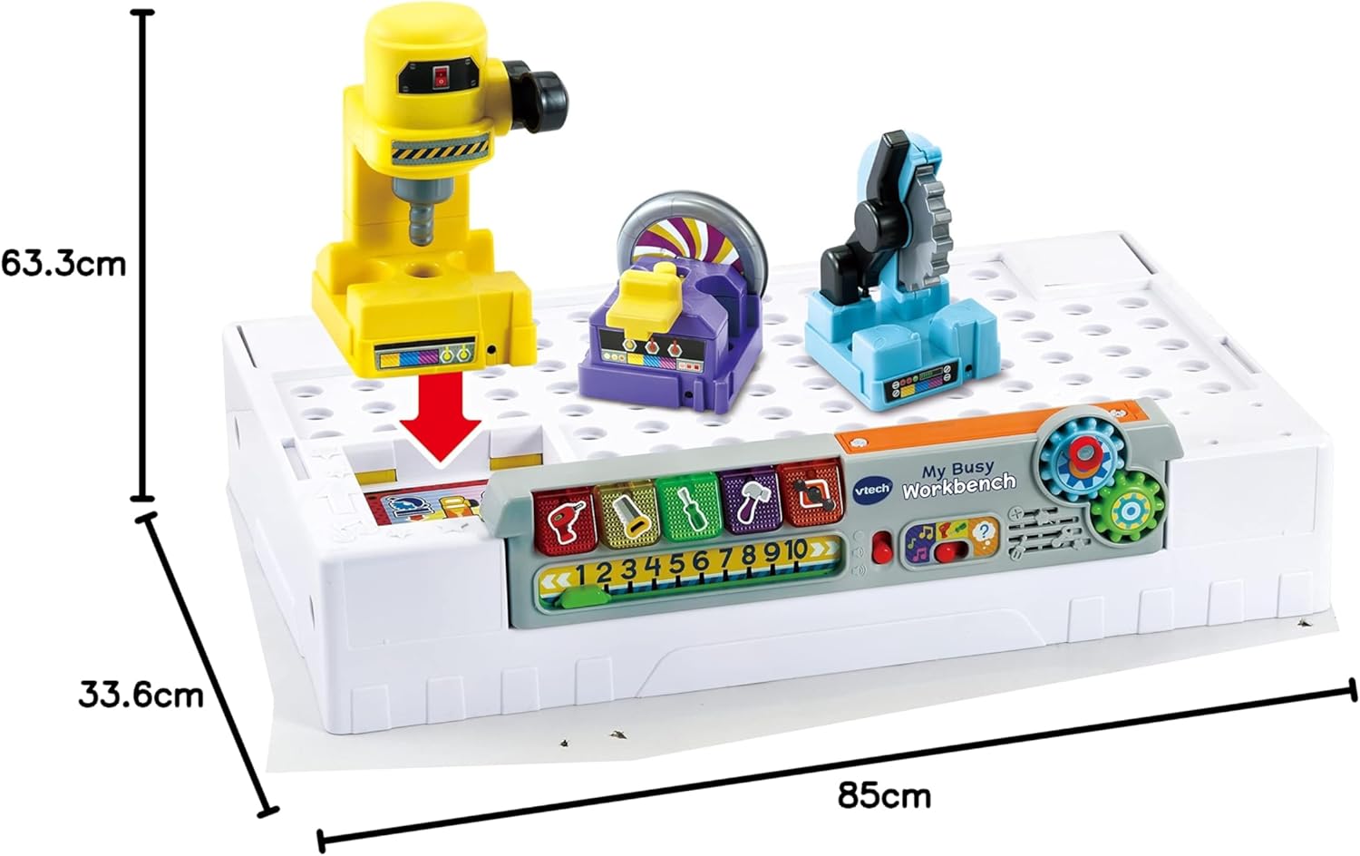 VTech My Busy Workbench, Interactive Toddler Toy, Pretend Play Tools, 100+ Pieces, Lights, Music & Sounds, Kids Gifts 3, 4, 5 + Years, English Version