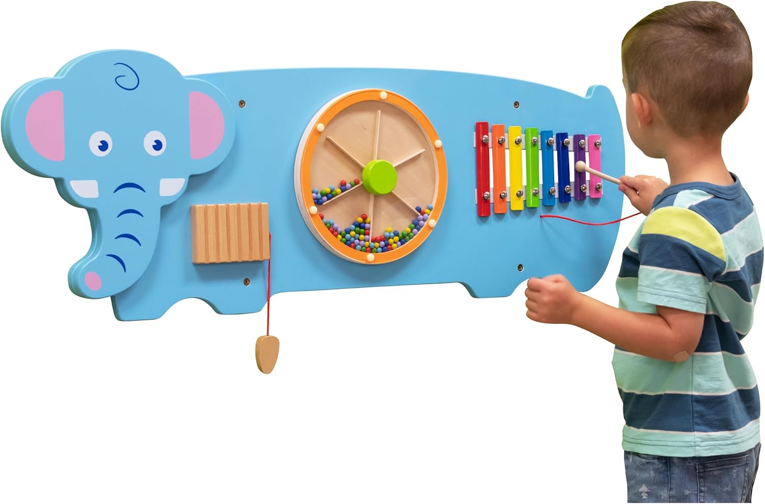 لوحة حائط فيجا على شكل فيل، لوحة أنشطة حسية خشبية من مونتيسوري، تُنمّي المنطق والمهارات الحركية والتنسيق بين اليد والعين، لعبة تعليمية صديقة للبيئة وغير سامة، للأولاد والبنات من عمر 18 شهرًا فما فوق